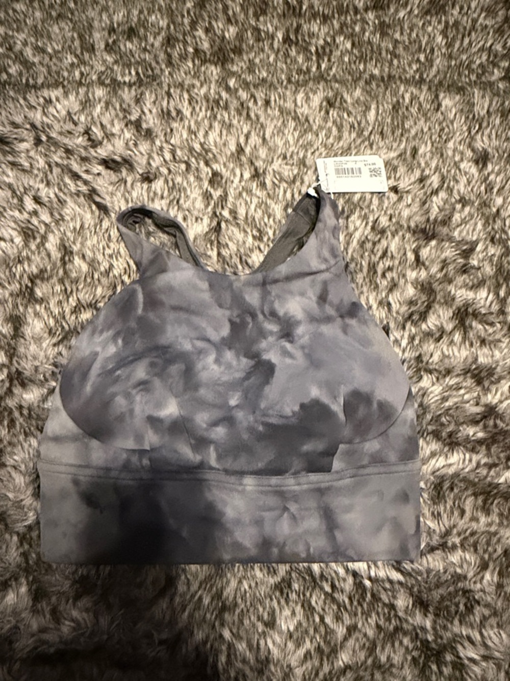 lululemon athletica High-Neck Sports Bra in Gray Tie-Dye